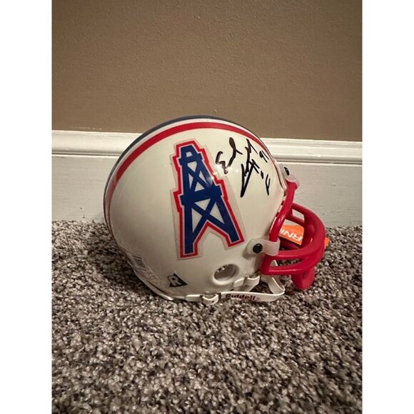 Earl Campbell signed HOF 91 autographed Houston Oilers VSR4 Mini Helmet Beckett - Picture 3 of 7